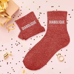 Chaussettes Paillettes Colorées Mot Fantaisie