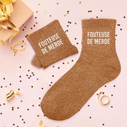Chaussettes Paillettes Colorées Mot Fantaisie