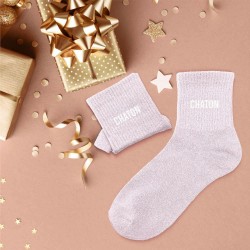 Chaussettes Paillettes Colorées Mot Fantaisie
