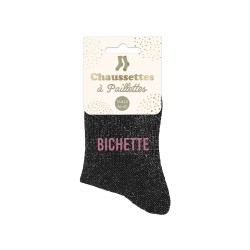 Chaussettes Paillettes Colorées Mot Fantaisie