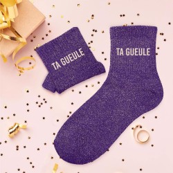 Chaussettes Paillettes Colorées Mot Fantaisie