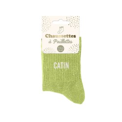 Chaussettes Paillettes Colorées Mot Fantaisie