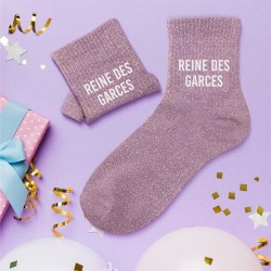 Chaussettes Paillettes Colorées Mot Fantaisie