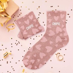 Chaussettes Paillettes Colorées Fantaisie Imprimé Floral