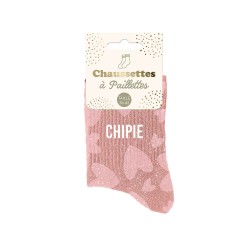 Chaussettes Paillettes Colorées Fantaisie Imprimé Floral