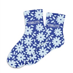 Chaussettes Paillettes Colorées Fantaisie Imprimé Floral