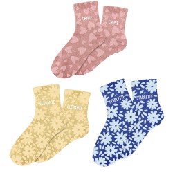 Chaussettes Paillettes Colorées Fantaisie Imprimé Floral