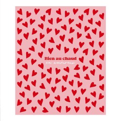 Plaid Cœurs Je t'Aime d'Amour