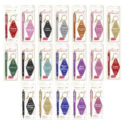 Duo de Cadeaux Paillettes - Stylo & Porte-Clés