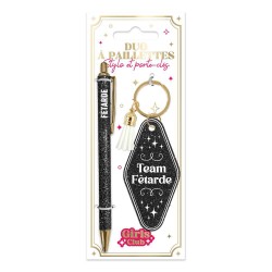 Duo de Cadeaux Paillettes - Stylo & Porte-Clés
