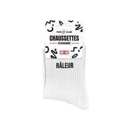 Chaussettes Homme Blanches Fantaisie à Message