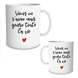 Mug Coeur Viens on s'aime mais genre toute la vie