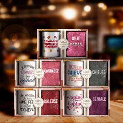 Coffret Cadeaux Paillettes Fantaisie - Tasse & Chaussettes