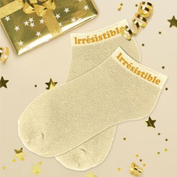 Socquettes Paillettes Colorées Mot Fantaisie