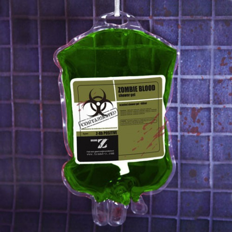 gel douche zombie une perfusion de sang vert