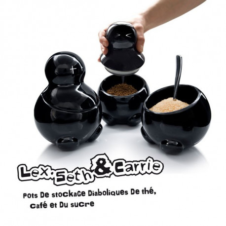 Ces magnifiques pots en porcelaine vont conserver précieusement votre thé, café ou sucre.