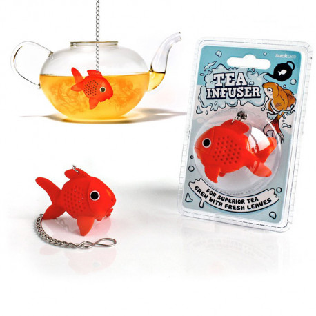 infuseur boule à thé poisson rouge en silicone pour infuser thé ou tisane.