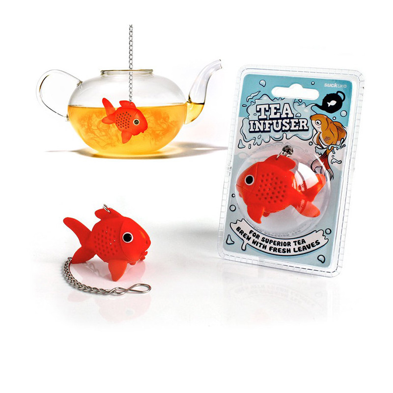 infuseur boule à thé poisson rouge en silicone pour infuser thé ou tisane.