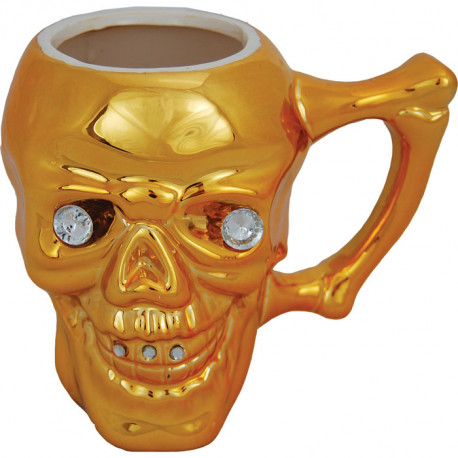 grand mug tête de mort objet décalé et bling bling.