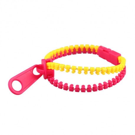 Bracelet Zippers Jaune et Rose