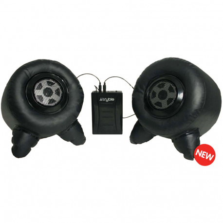 Des haut-parleurs gonflables à emporter partout avec vous... Offrez ces speakers noirs à tous ceux qui écoutent la musique en continu !