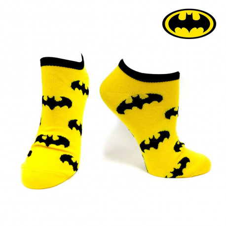 une paire de chaussettes basses batman ornée des mythiques chauves-souris