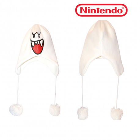 ce bonnet à pompons tout droit sorti d'un jeu nintendo super mario bros met à l'honneur le petit fantôme boo