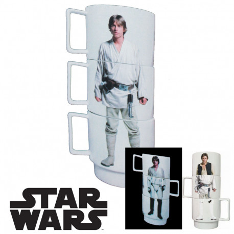 les stacking mugs sont un ensemble de trois tasses empilables mettant à l'honneur trois personnages de la saga