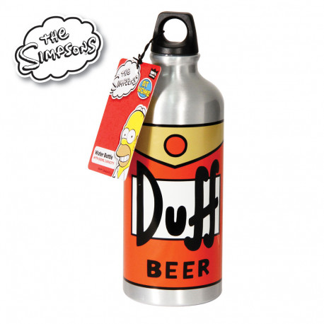 cette gourde à l'effigie de la duff beer d'homer simpsons est en acier inoxydable,elle plaira aux fans des simpsons