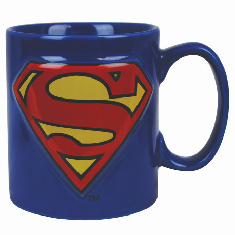 le mug superman 2d,le mug des super-héros par excellence,logo en relief