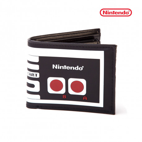 ce portefeuille nintendo met à l'honneur la manette nes,emblématique accessoire geek pour les gamers