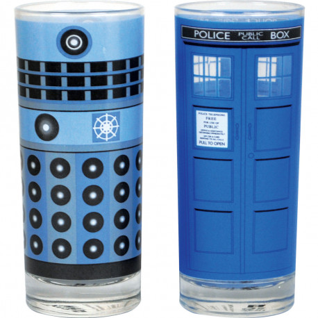 le set de deux verres dr who - dalek et tardis,un cadeau pour les inconditionnels de la série britannique so geek