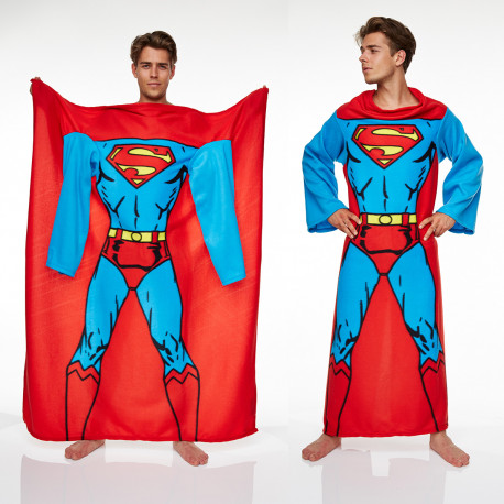 cette couverture polaire à manches superman est le cadeau idéal à offrir aux inconditionnels du super-héros
