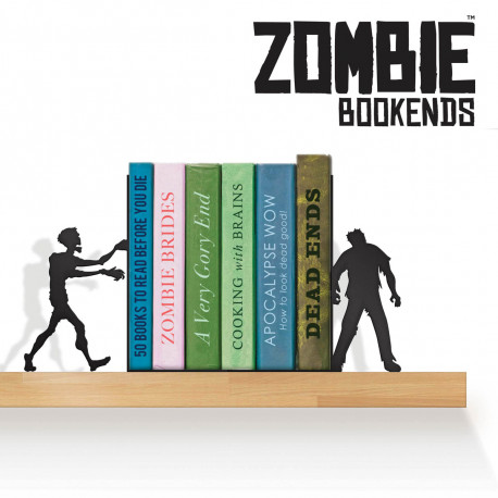 Serre-livres en métal noir de deux zombies