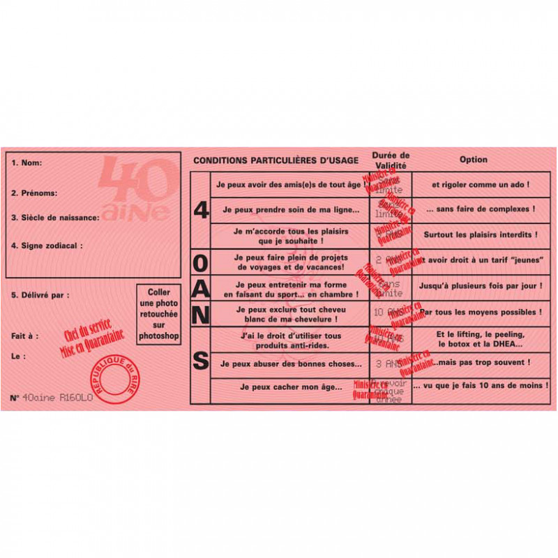 Carte Anniversaire Permis De Conduire 40 avec photo à imprimer (carte 3258)