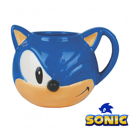 le mug sonic géant 3d,une idée cadeau geek et originale sous licence sega