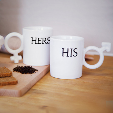 Illustration des mugs His et Hers