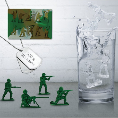 Clin d’œil à l’imprimé militaire, ce moule à glaçons original permet de réaliser 10 glaçons prenant la forme de petits soldats ! En silicone alimentaire, cet accessoire apéro permet de démouler très facilement vos glaçons insolites…