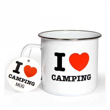 Vous êtes un inconditionnel des vacances au camping ? Vous craquerez sans concession pour cette tasse en émail robuste et indispensable à tout campeur qui se respecte… I love camping : tel est son message des plus clairs !