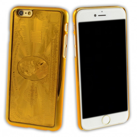 coque iPhone 6 des plus bling-bling ! Son allure dorée et son impression billet de 1000 dollars