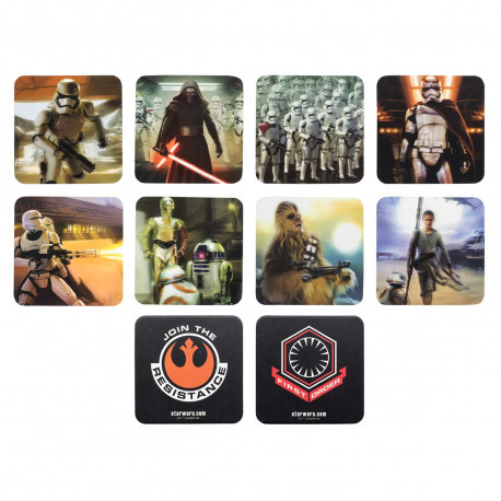 Lot de 8 Sous-Verres Animés Star Wars Ep 7