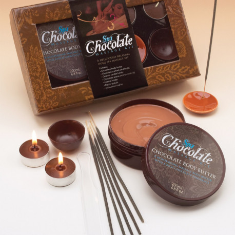 Photo du coffret de massage chocolat