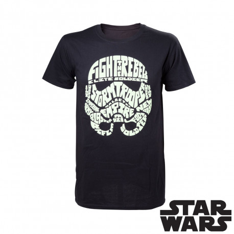 ce t-shirt geek où un Stormtrooper façon calligraphie