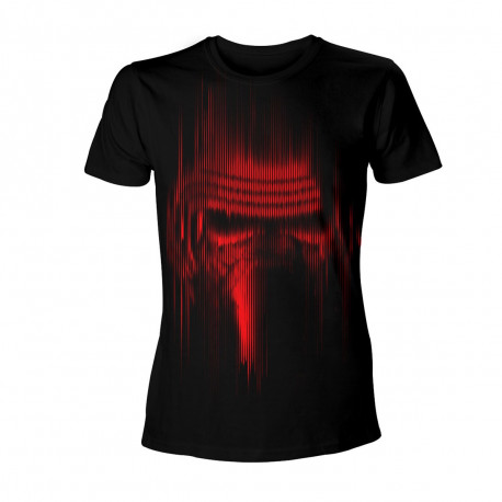 T-shirt Star Wars avec le visage déstructuré de Kylo Ren, couleur rouge