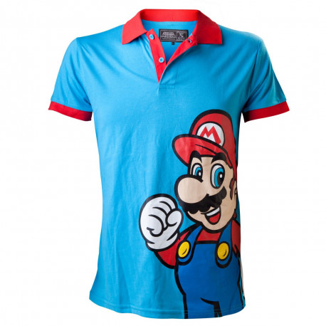 Bienvenue au Royaume Champignon avec ce polo manches courtes à l’effigie de Super Mario Bros