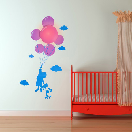 Image avec les stickers et lampe endant et ballon