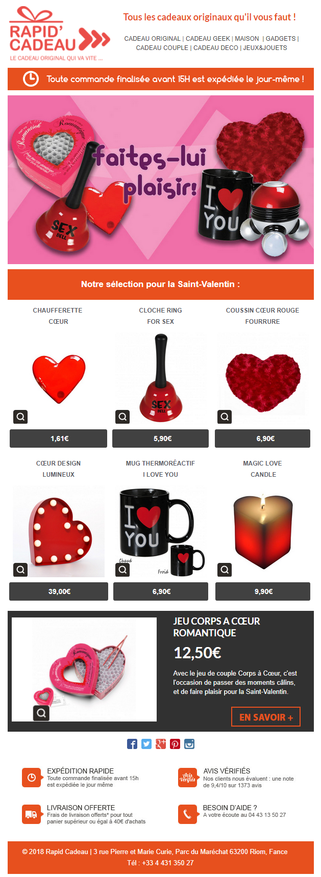 Visuel de la newsletter Saint-Valentin, image