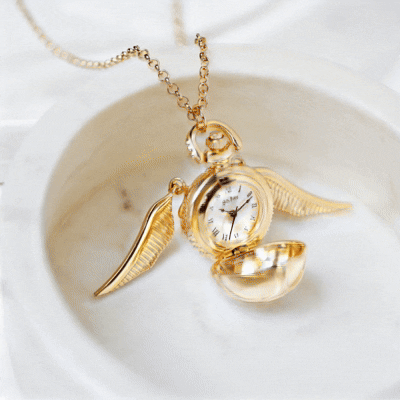 Collier Harry Potter Montre Vif d'Or 3D Premium