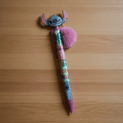 Stylo Stitch Disney Multicolore Pastel avec Pompon